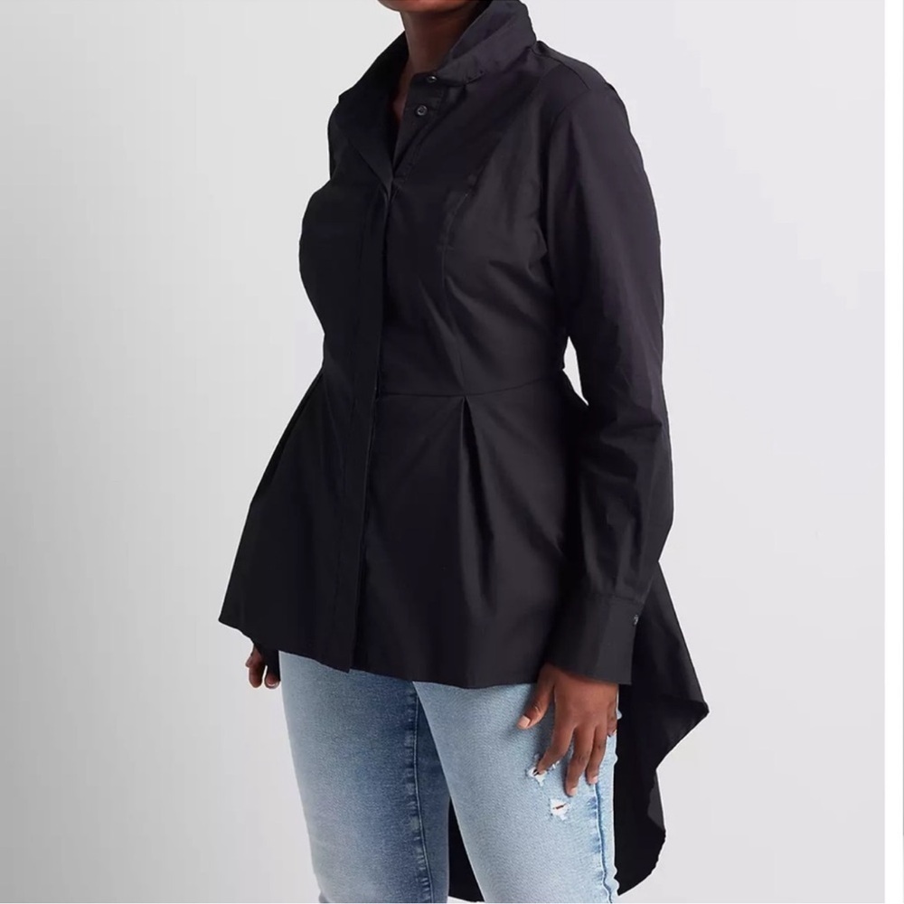 Lane Bryant Stylish Black High-Low Shirt